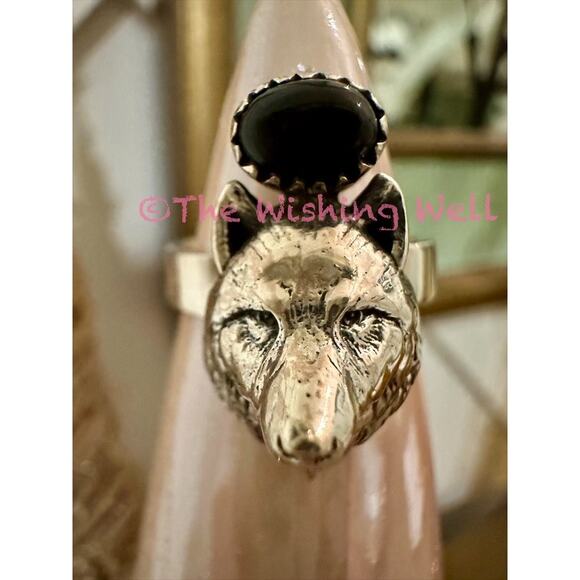 3D Wolf Sterling Silver Ring Size Adjustable 6-10 - Picture 1 of 4
